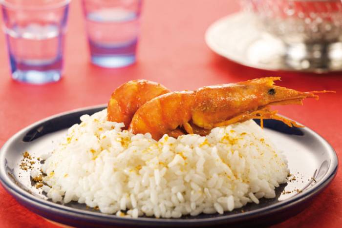 Recipe by Prawns with curry sauce